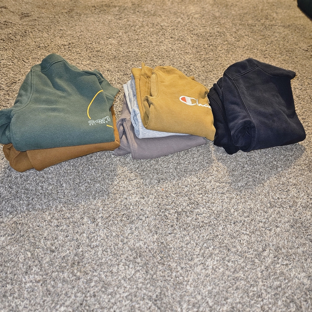 Champion Hoodie Collection in Green, Mustard, and Navy